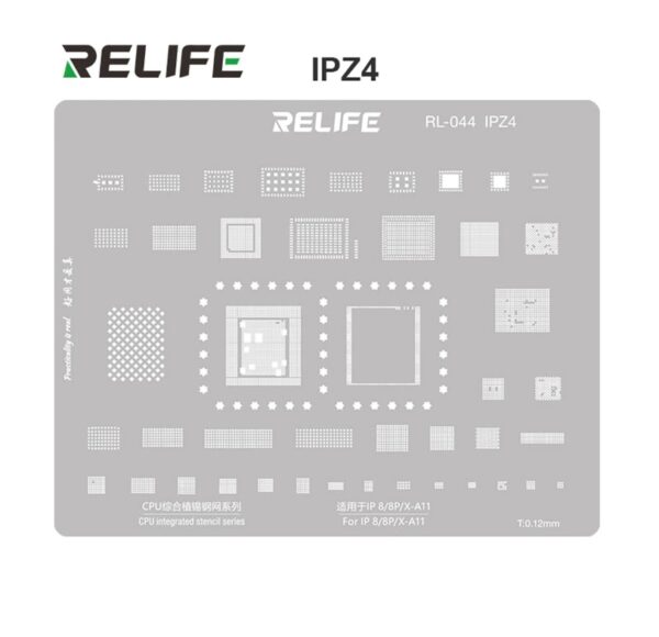 RELIFE RL-044 IPZ4 For iPhone 8 / 8 Plus / X Series BGA Reballing Stencils Middle Layer Ball Planting Steel Mesh - Image 2