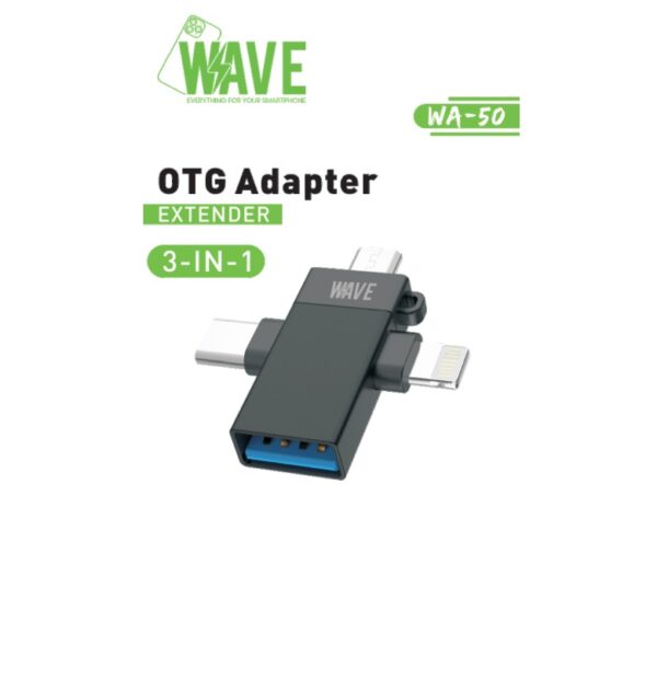 Wave WA-50 OTG USB Extender 3 in 1 (lightning-Type-C -Micro)