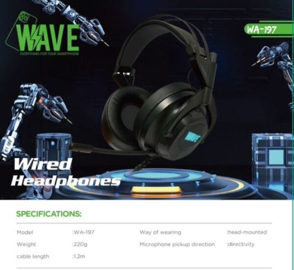 Wave WA-197 Gaming Headphones with 7.1 surround sound - AL - Image 2